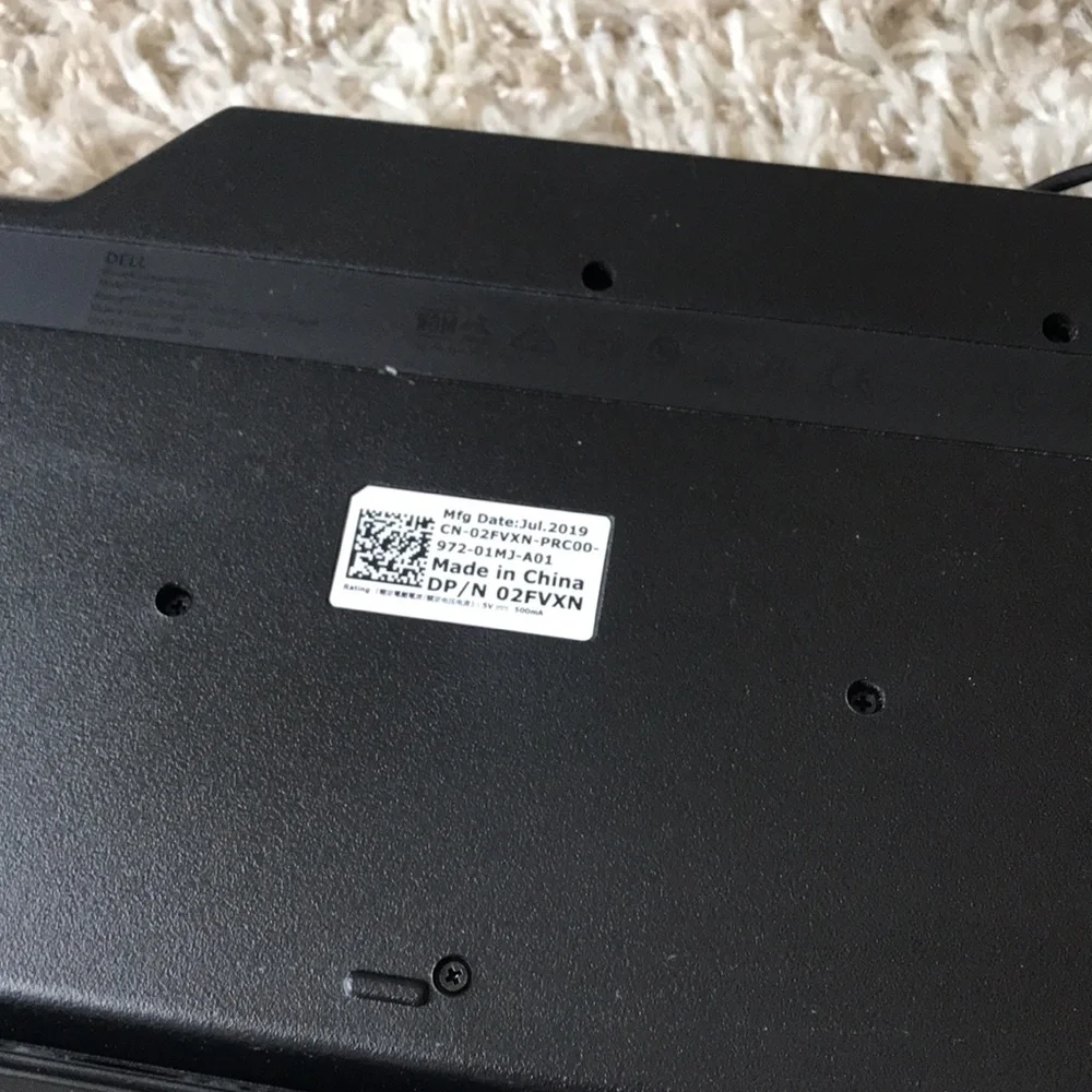 DELL Black Wired Keyboard with Wrist Rest